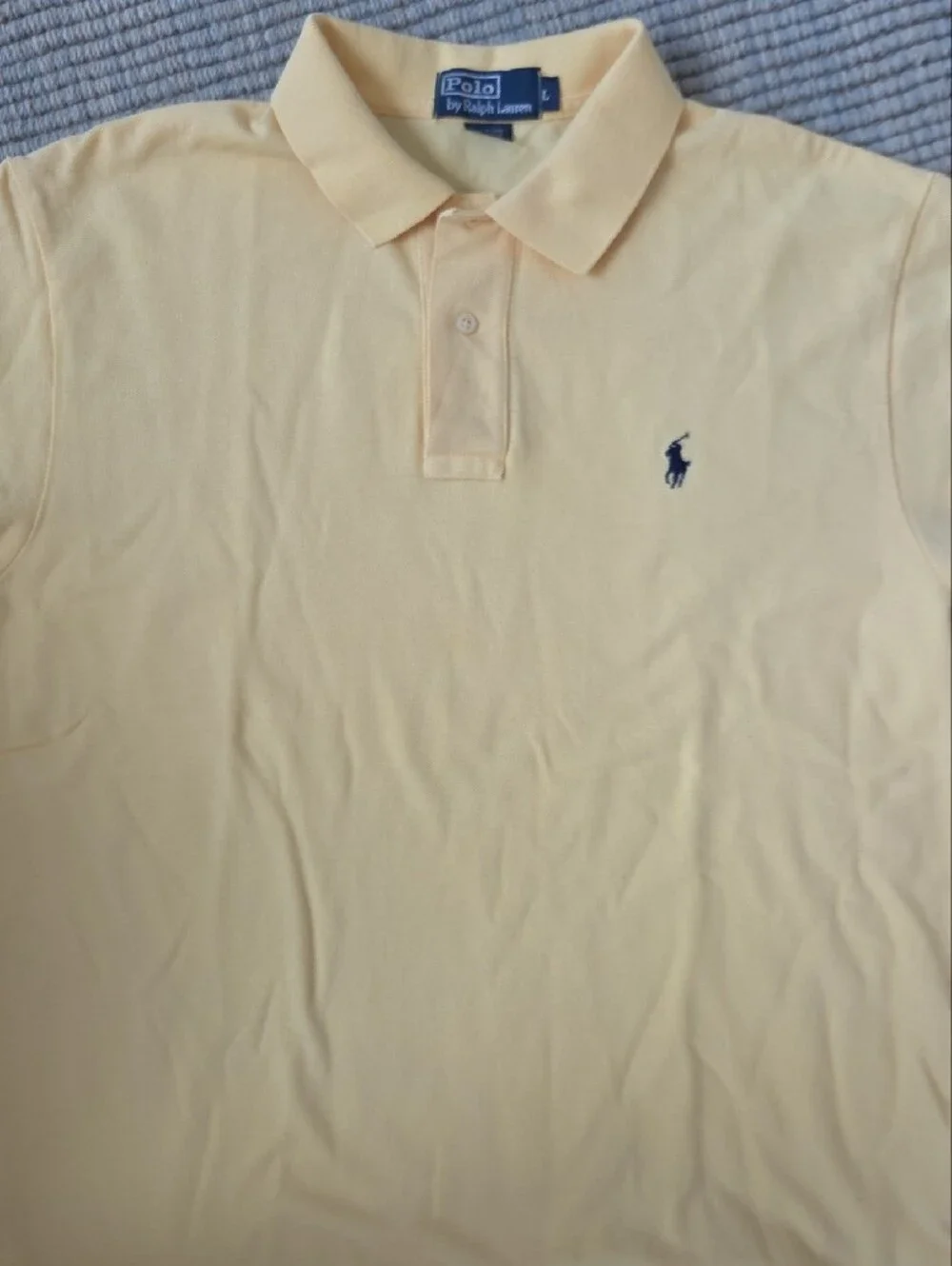Ralph Lauren Yellow Polo with Navy Pony, L